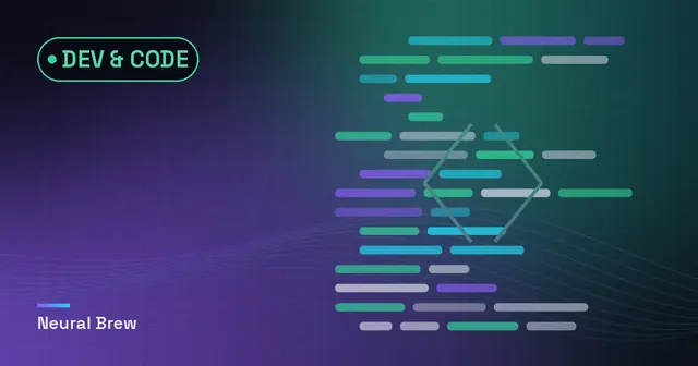 Abstract generated illustration for the Dev & code section