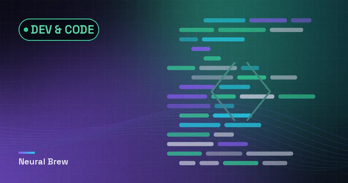 Abstract generated illustration for the Dev & code section