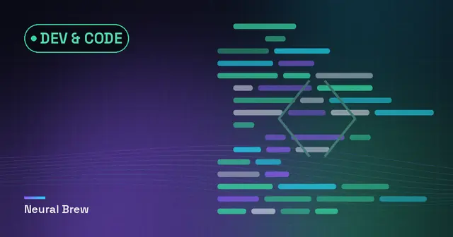 Abstract generated illustration for the Dev & code section