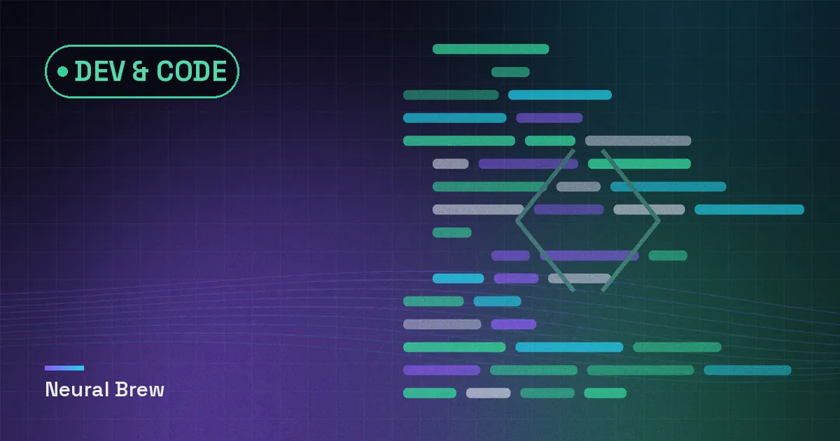 Abstract generated illustration for the Dev & code section