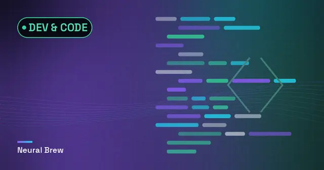 Abstract generated illustration for the Dev & code section