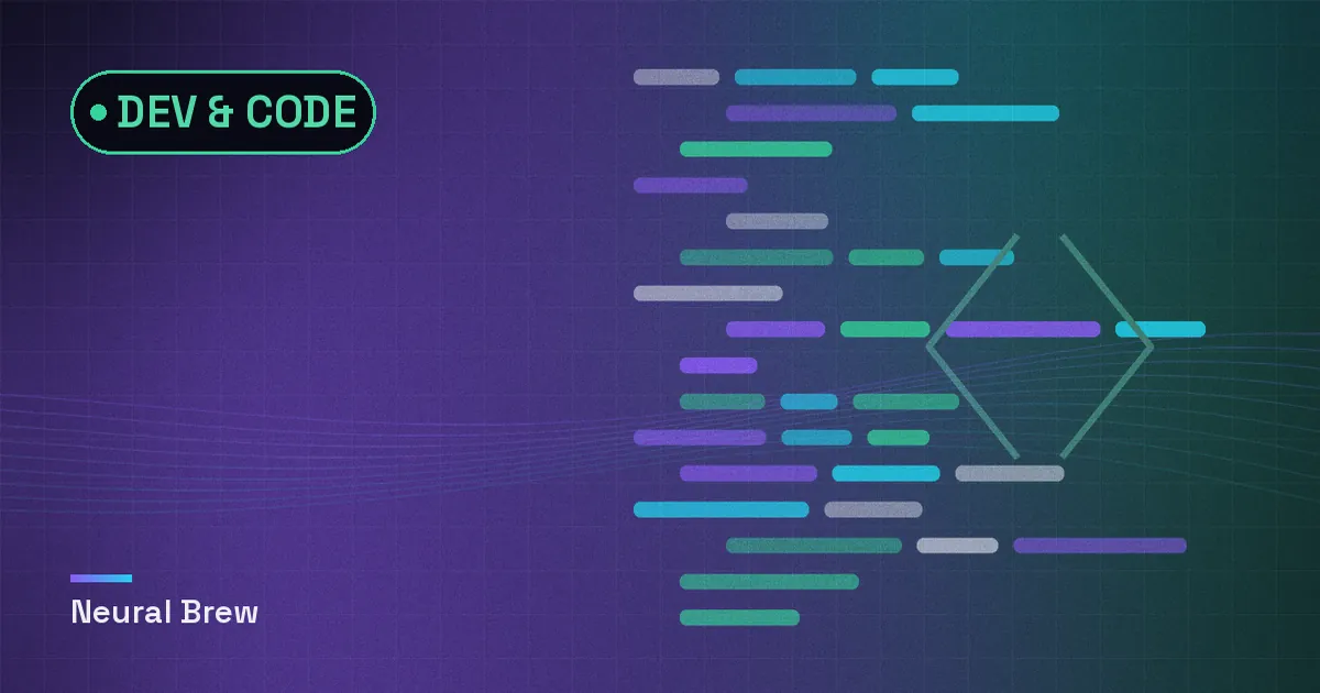 Abstract generated illustration for the Dev & code section