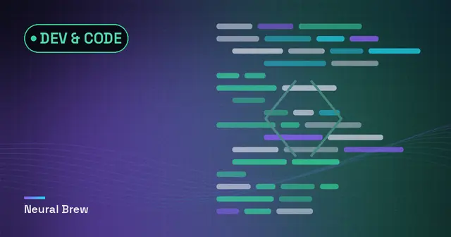 Abstract generated illustration for the Dev & code section