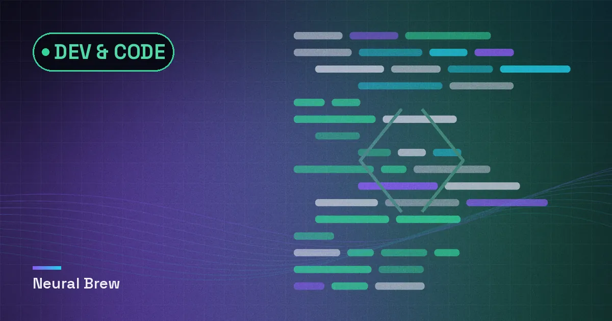 Abstract generated illustration for the Dev & code section