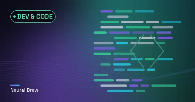 Abstract generated illustration for the Dev & code section
