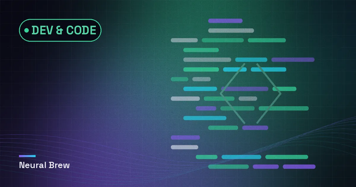 Abstract generated illustration for the Dev & code section
