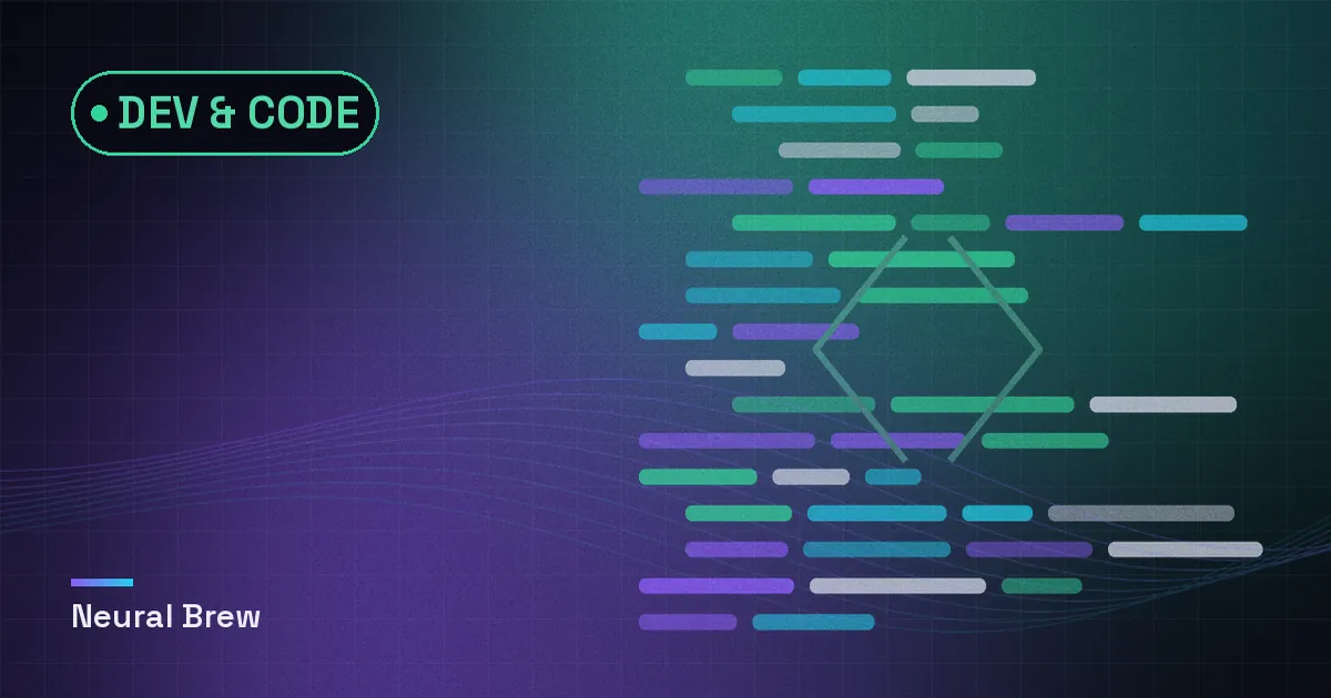 Abstract generated illustration for the Dev & code section