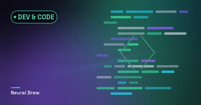 Abstract generated illustration for the Dev & code section