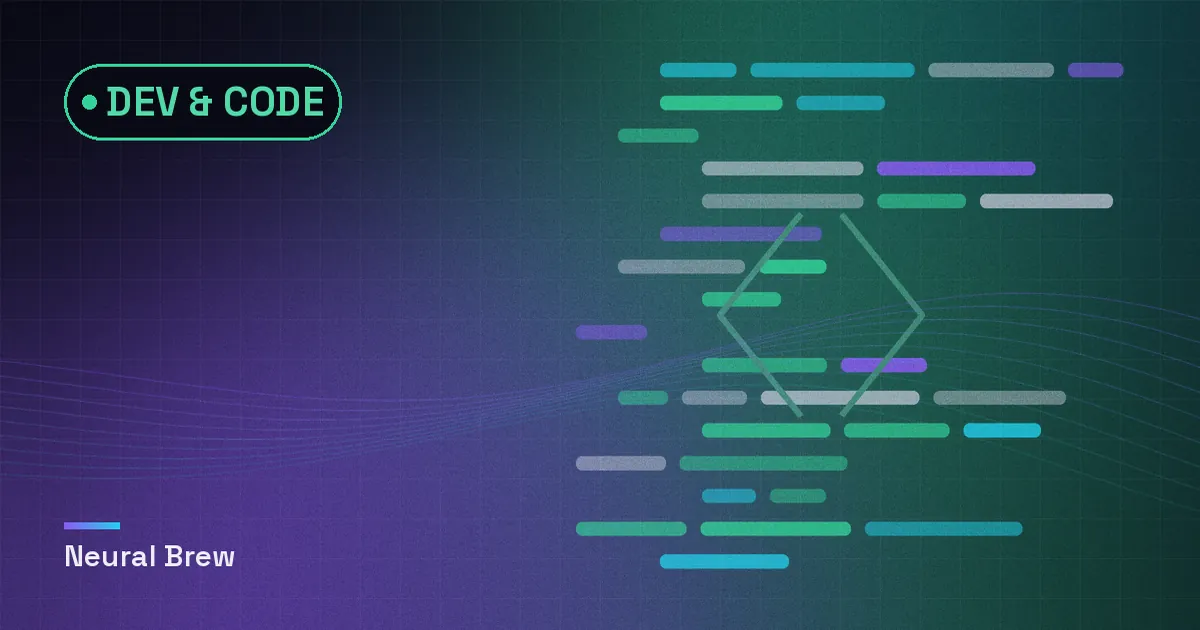 Abstract generated illustration for the Dev & code section