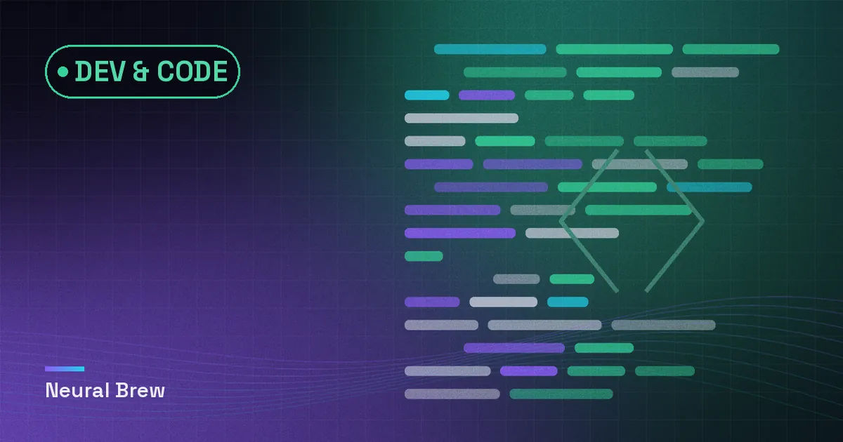 Illustration abstraite générée pour la rubrique Dev & code