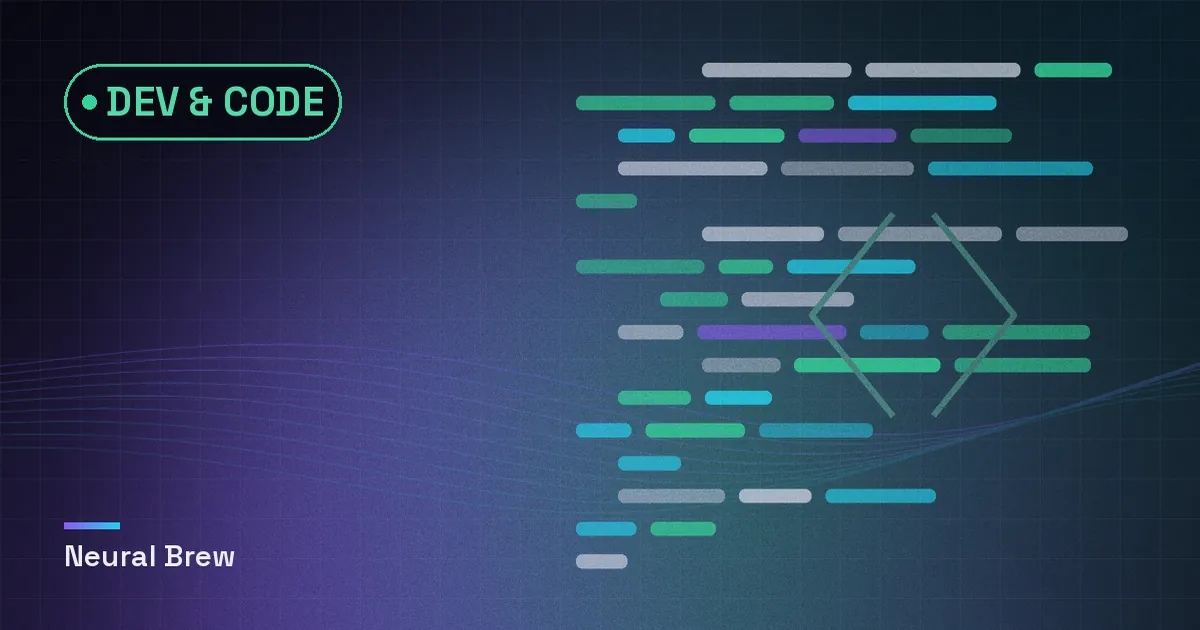 Illustration abstraite générée pour la rubrique Dev & code
