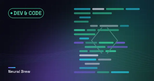 Illustration abstraite générée pour la rubrique Dev & code