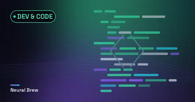 Illustration abstraite générée pour la rubrique Dev & code