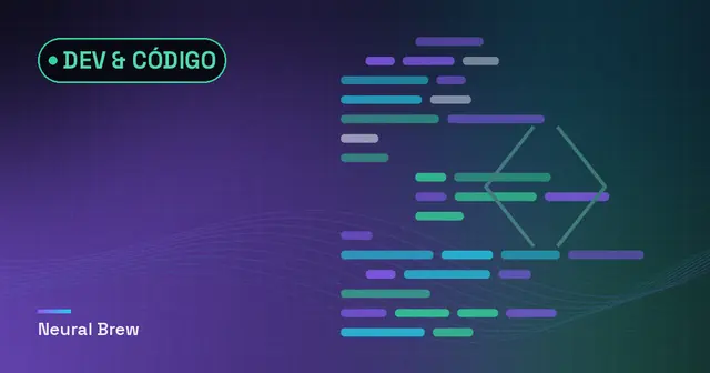 Ilustração abstrata gerada para a seção Dev & código
