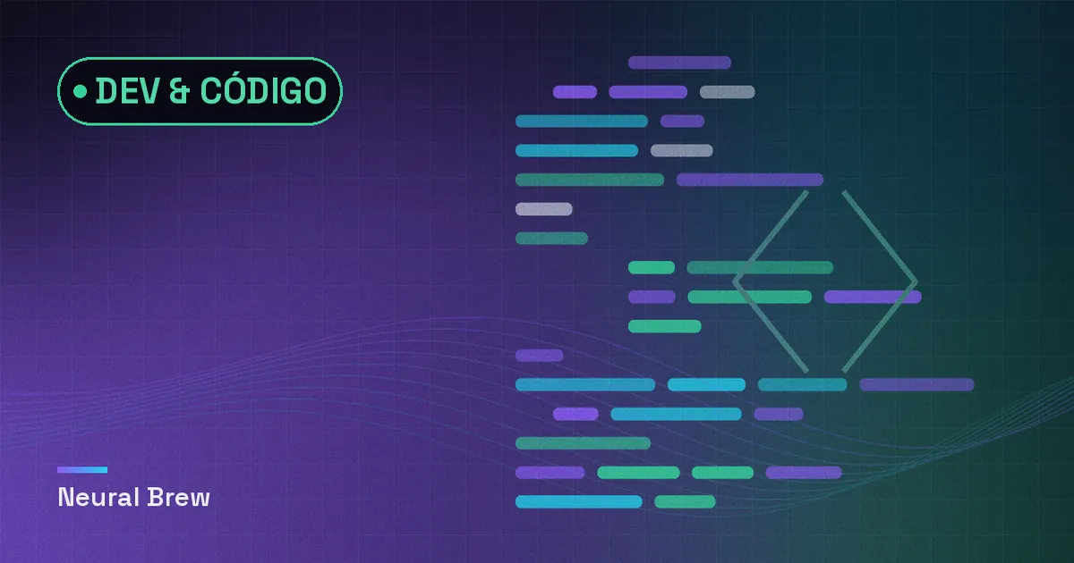 Ilustração abstrata gerada para a seção Dev & código