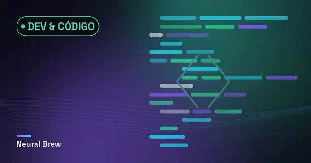 Ilustração abstrata gerada para a seção Dev & código