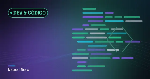 Ilustração abstrata gerada para a seção Dev & código