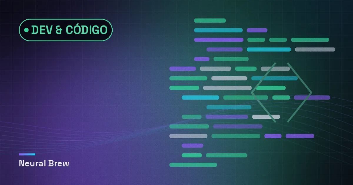 Ilustração abstrata gerada para a seção Dev & código