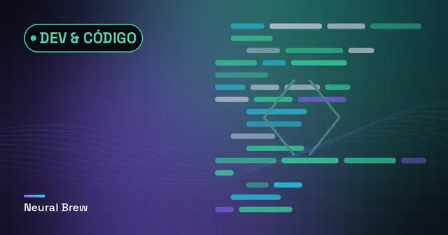 Ilustração abstrata gerada para a seção Dev & código