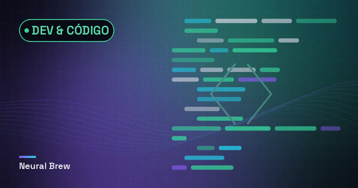 Ilustração abstrata gerada para a seção Dev & código