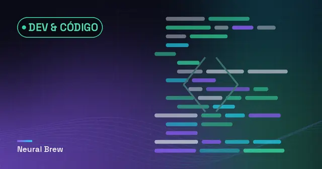 Ilustração abstrata gerada para a seção Dev & código