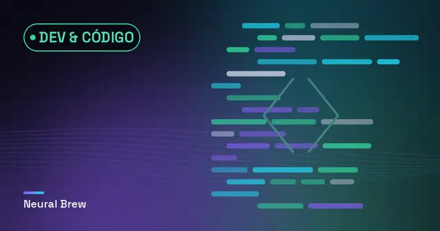 Ilustração abstrata gerada para a seção Dev & código
