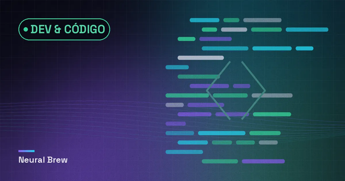Ilustração abstrata gerada para a seção Dev & código