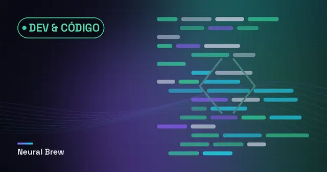 Ilustração abstrata gerada para a seção Dev & código