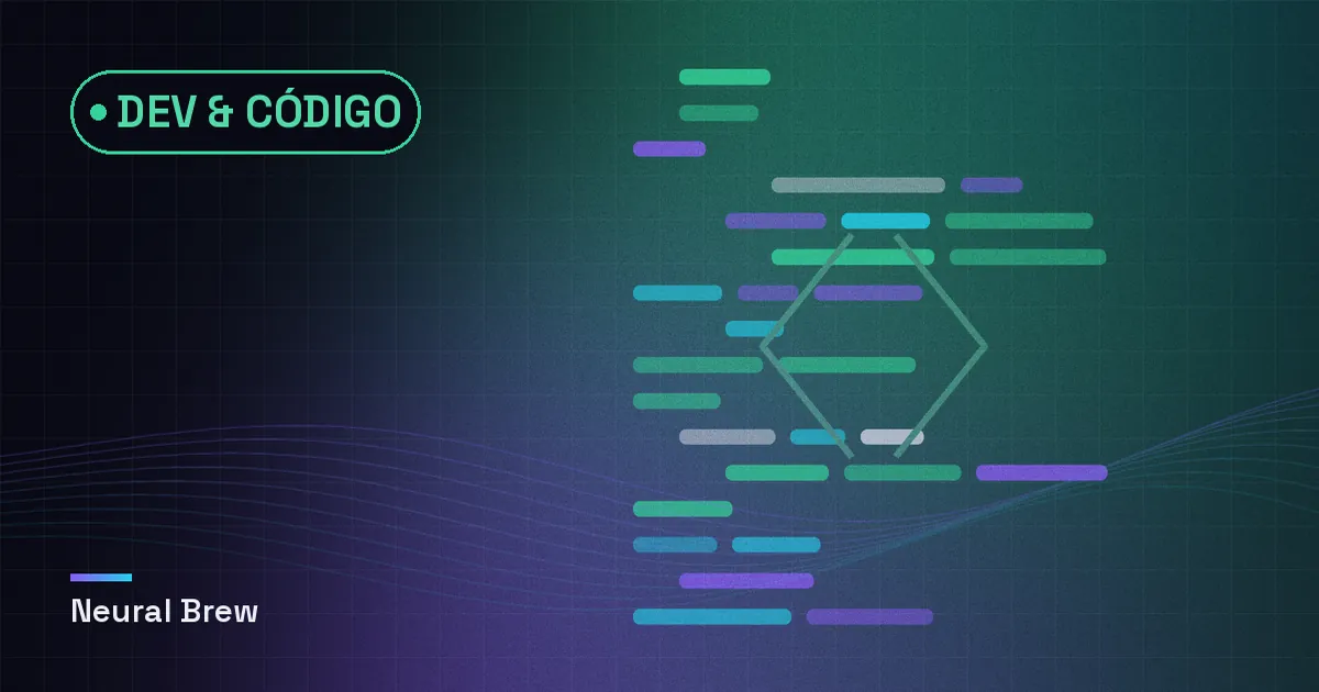 Ilustração abstrata gerada para a seção Dev & código