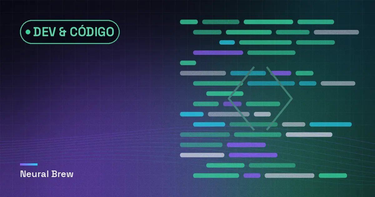 Ilustração abstrata gerada para a seção Dev & código