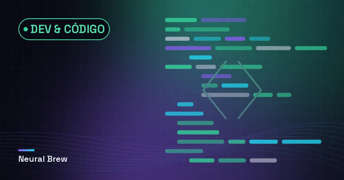 Ilustração abstrata gerada para a seção Dev & código